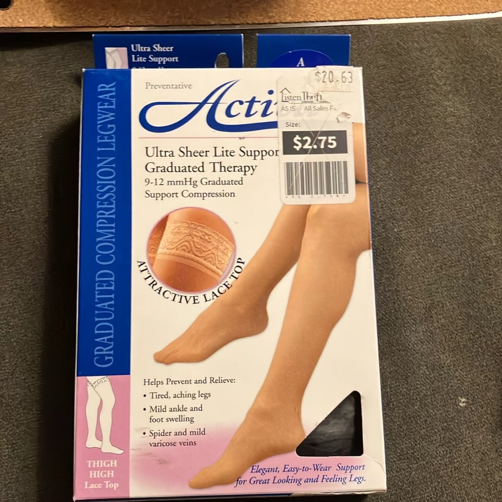 Activa Ultra Sheer Lite Support Compression Socks - BLACK